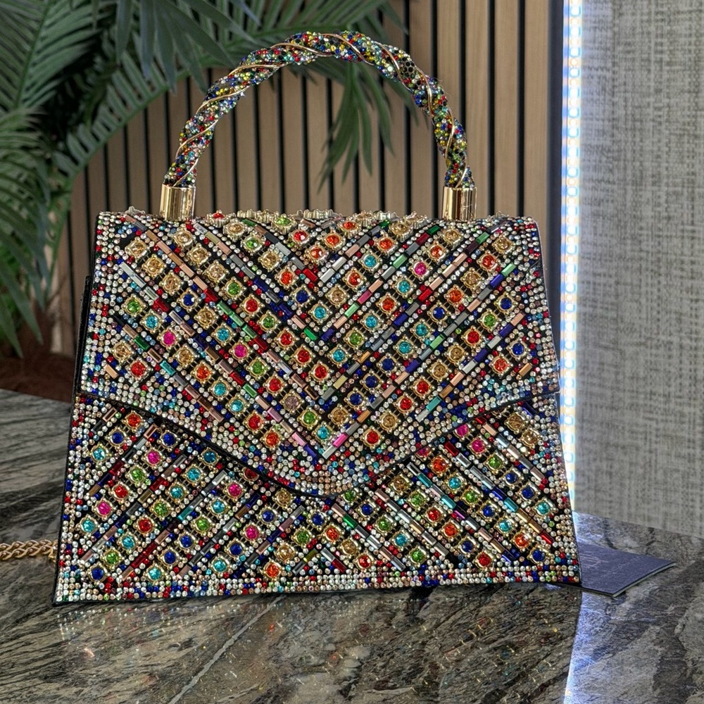 House of Harlow Elegant Multicolor Beaded Handbag